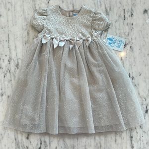 New Girls Luli & Me Silver Metallic Sparkle Tulle Holiday Party Dress